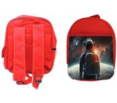 MERCHANDMANIA PACK MOCHILA ROJA Y ESTUCHE astronauta espacio horizonte planeta tierra school material exploracion espacial nasa