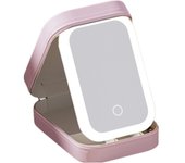 Caja de maquillaje de espejo iluminado, bolsa de almacenamiento de cosméticos con espejo LED | Bolsa de maquillaje portátil-3 colores con bolsa de maquillaje ligero, bolsa de maquillaje de viaje Blanco
