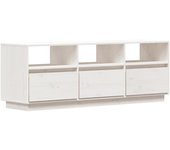 vidaXL Mueble de TV de madera maciza de pino 140x37x50 cm, Mueble de Salon, Mueble TV, Mueble TV salon, Mesa de TV, Mueble tele