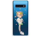 Funda compatible con Samsung Galaxy S10 - Nina fondo corazones