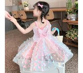 Baby Girl Party Princess Dress Summer Toddler 3d Fairy Butterfly Wings Hanging Strap Mesh Cute Fashion Dress