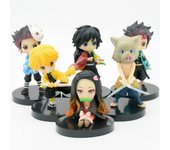 6pcs/set Anime Demon Slayer Figure Kimetsu No Yaiba Figure Q Posket Kamado Tanjirou Kamado Nezuko Agatsuma Figure Toys 7cm