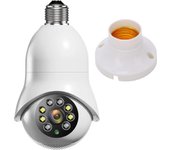 FGNS Cámara 2.4GHz Y 5G WiFi Bombilla, Camara de Bombilla Vigilancia WiFi Interior  360 Grados IP Camaras 1080P, Visión nocturna Inteligente en Colo, Audio Bidireccional,Control Remoto,Detección de Humano,Visión nocturna por infrarrojos