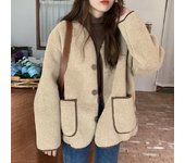 Women Autumn Winter Warm Teddy Coat Berber Fleece Round Collar Short Jacket Plush Outerwear Female Fashion Streetwear Clothes