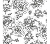 Papel Pintado Floral blanco y negro