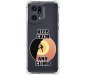 Funda Silicona Antigolpes para Oppo Find X5 Pro 5G diseño Hombre Escalada Dibujos
