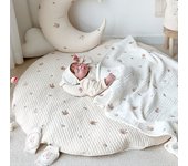 INS Nordic Cartoons Mat for Children Baby Play Mat Round Carpet Super Soft Playmat Newborn Photography Props Living Room Carpet