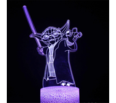 Anime Yoda Baby 3D Lamp LED Illusion Night Light Color Changing Lampara for Kids Bedroom Decor Nightlight Manga Groot Table lamp
