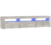 Mueble TV combinadoMueble de TV con luces LED gris hormigón 180x35x40 cm