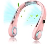 Ventilador de Cuello, Ventilador Portátil de Cuello, USB Portatil Pequeño Ventilador Cuello,Mini Ventilador de Cuello Colgante Sin Hojas con 3 Velocidades para Viajes Deporte Oficina Hogar
