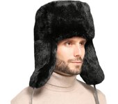 Gorro de trampero, gorro de soldado ruso con orejeras, gorro de piel sintética para invierno, gorro de aviador, gorro cálido con orejeras, gorro de esquí, protección auditiva a prueba de viento, gorro de aviador para ciclismo
