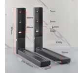 Soporte de pared para microolas de Maple inoxidable de 2 piezas, soporte para microolas Negros, soporte plegable para microolas, with tornillos a juego, se puede utilizar en Hornos microwave