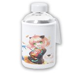 MERCHANDMANIA BIDON CRISTAL CON FUNDA SOFT SHELL ania spy family serie anime kawaii cute linda tapon seguridad botella yor loid forger