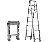 Escalera telescópica de acero inoxidable, escalera de espiga multifuncional para el hogar, escalera plegable portátil para la decoración industrial, escalera de paso para el hogar