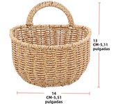 Imitation Rattan Woven Ginger And Garlic Egg Wall Hanging Storage Basket Bathroom Wall Hanging Basket