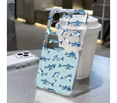 Summer Ocean Animals Shark Dolphin Fish Transparent Phone Case For iPhone 16 Pro Max 15 14 Plus 13 12 11 Shockproof Bumper Cover
