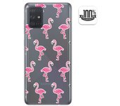 Tumundosmartphone Funda Gel Transparente para Samsung Galaxy A71 5G diseño Flamenco Dibujos