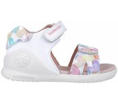 Zapatos primeros pasos bebé niña BIOMECANICS 252141-B050 SANDALIA ESTAMPADA NAPA BLANCO 34512 25V