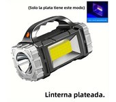 Multi Functional LED Flashlight - Brightness, 7 Modes, Solar/USB Rechargeable, Waterproof, for Camping and Outdoor Lighting