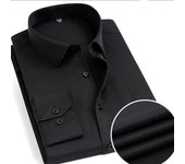 Business Dress Shirt Men's Long-sleeve Autumn Spring Fashion Solid Casual Formal White Work Office Simple Basic Brand Man Clothe