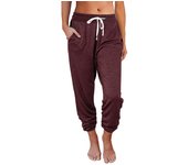 2024 Spring and Summer New Amazon European and American Clothing Cross-Border Casual Loose Pocket High Waist Nine-Point Leg Pant