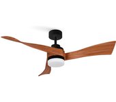 Create - Ventilador de Techo WINDLIGHT CURVE DC - 40W - Ø132 Cm - Negro y Madera Oscura