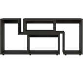 TUHOME Mueble de Televisor Extensible Beijing, con gabinete, Miel Madera manufacturada Salón-Mueble Tv