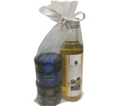 24 unidades de aceite de oliva virgen extra y mermeladas de arándanos y cerezas