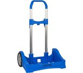 SAFTA - CARRO PORTA. EVOLUTION AZULINA P.2395 - Carro Porta Evolution Fabricado en España Ruedas de 14cm diámetro antivibración super silenciosas cubierta de goma eva - Carro para mochilas - Bandeja antirozaduras regulable en varias posiciones