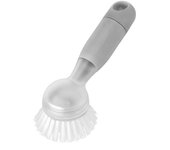VIGAR® - Cepillo Lavaplatos Redondo Rengø Gris con Dosificador de Jabón Incorporado - Cerdas Resistentes y Duraderas con Mango Ergonómico Agarre Cómodo -