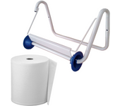 Portarrollos de papel de pared Tecnokit with Rollo Free, para Rollos de 29 cm, Blanco, Portarrollos industrial, 40x20x23h cm, dispensador de Rollos de pared, accesorios de uso y montaje incluidos