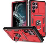 Slide Camera Case for Samsung Galaxy S24Ultra S24Plus S24 S23Ultra S23 Heavy Duty Build in 360 Degree Rotate Kickstand Covers