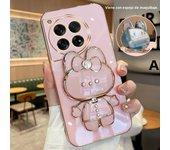 Plating Rabbit Phone Case for OnePlus 9 Pro 9 R T 8T 10 11 R Pro 12 OnePlus ACE PRO 2V 3V Luxury Makeup Mirror Holder Phone Case