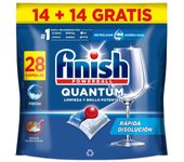 FINISH Quatum Cápsulas Lavavajillas 14+14  28 uds Lavavajillas en Cápsulas