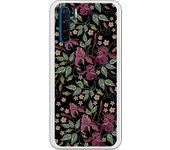 Funda compatible con Oppo A91 - Reno 3 - tatoo flores efecto bordado