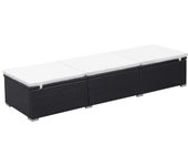 vidaXL Tumbona con cojín ratán sintético Marrón y blanco, Negro y blanco, Negro y rojo Sillas de Exterior Ideal para jardín, playa, piscina, terraza Tumbona Piscina Tumbonas Playa Tumbonas Jardín Exterior
