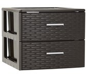 Plastic Forte - Cajonera de Plástico Volga Rattan Antracita / Wengué / Blanco Decoración Hogar Oficina