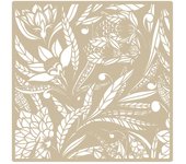 TODO-STENCIL Plantilla MYA Home Decor Floral 007 Medida 50x50cm Diseño 47x47cm, Stencil lavable, reutilizable, maleable y muy resiste, Ideal para decorar paredes, muebles, cojines, cortinas, etc