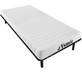 Vente-unique - Conjunto de somier de láminas + colchón de espuma de 7 zonas 25kg/m3 STELO KIDS 12  cm de grosor de MORGENGOLD - 90x190 cm