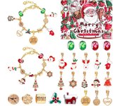 Calendarios de Cuenta Regresiva de 24 Días, Calendario de Adviento de Navidad para Niñas 2024 con Dijes, con 22 Pulseras, Colgantes y 2 Pulseras