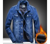 Winter Men's Denim Jacket Thicken Fleece Warm Coats Fashion Classic Lapel Slim Biker Jeans Jacket Outwear Male Brand Clothing