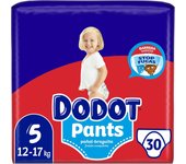 DODOT | Pañal - braguita, Talla 5 (12-17kg) , Doble Barrera de Protección, 30 Unidades