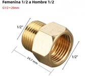 1/8 1/4 3/8 1/2 3/4 Female to Male Threaded Hex Bushing Reducer Connectors Copper Pipe Fitting Water Gas Adapter Connector
