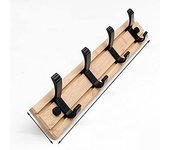 Perchero de pared para pasillo, de madera, para dormitorio, muebles de dormitorio, perchero para ropa, bata, toalla, sombrero, ganchos para sombreros, baño, 5 ganchos, productos para el hogar, perchero de pared