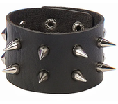 New Skull 2024 Punk Gothic Rock Chains Metal Stud Spikes Rivet Pu Leather Wristband Bangle Wide Cuff Bracelet Women Men Jewelry