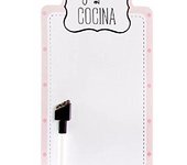 DAMDAM GO  Pizarra con Imán Y Rotulador, Madera, Blanco, 25 x 3 x 13 cm