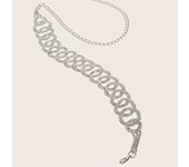 Wedding Full Rhinestone Circle Decor Belt Double Circle Waist Hollow Metal Waist Chains Beach
