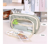 1pc Stationery Bag Pencil Case Large Capacity Pen Case Stationery Box Cosmetics Bag Portable Gifts