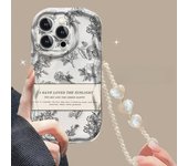 3D Golden Rose Pearl Chain Case for Samsung Galaxy A55 A54 A53 A52 A35 A23 A24 A31 A33 A34 A14 A15 A25 M54 5G A32 Cover Fundas