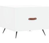 vidaXL Mesa de centro madera de ingeniería 50x50x40 cm Blanco, Negro, Blanco brillante Mesita de Salón o Comedor o Auxiliar Mesa de Café Meuble Salón